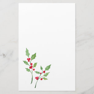 Wasserfarbe Holly Sprigs Briefpapier