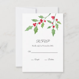 Wasserfarbe Holly Sprigs RSVP Karte