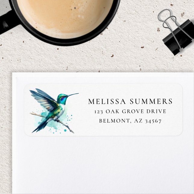 Wasserfarbe Hummingbird Art Return Label (Von Creator hochgeladen)