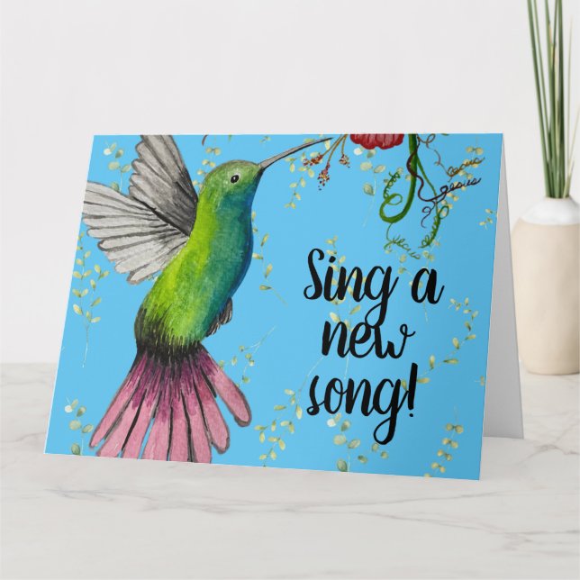 Wasserfarbe Hummingbird Christlich Karte (Vorderseite)