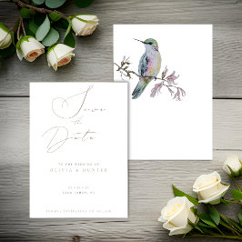 Wasserfarbe Hummingbird Hochzeit Speichern Sie die