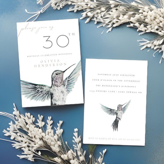 Wasserfarbe Hummingbird JEDE Einladung zum Geburts (Von Creator hochgeladen)