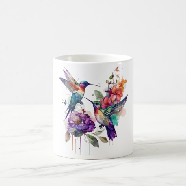 Wasserfarbe Hummingbird Kaffeetasse (Mittel)
