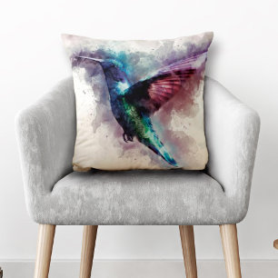 Wasserfarbe Hummingbird Kissen