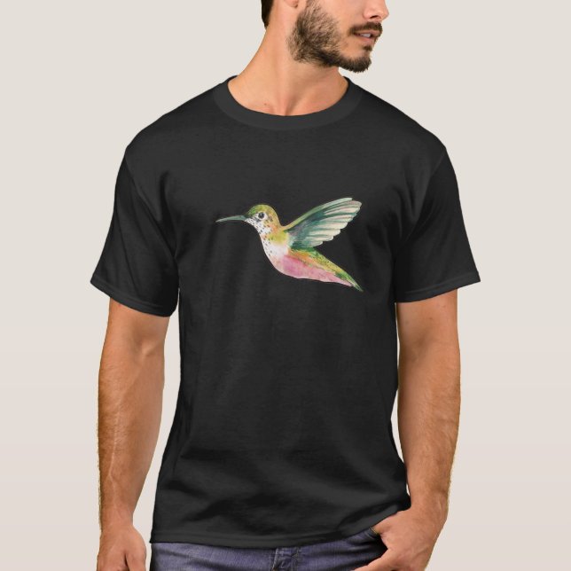 Wasserfarbe Hummingbird T-Shirt (Vorderseite)