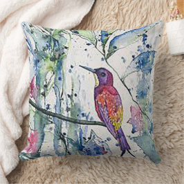 Wasserfarbe Hummingbird Throw Kissen