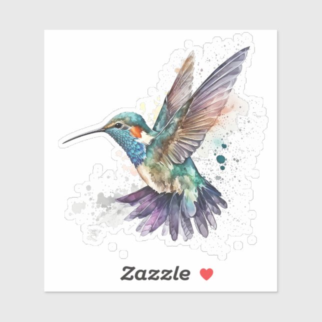 Wasserfarbe Hummingbird Vinyl Sticker (Blatt)