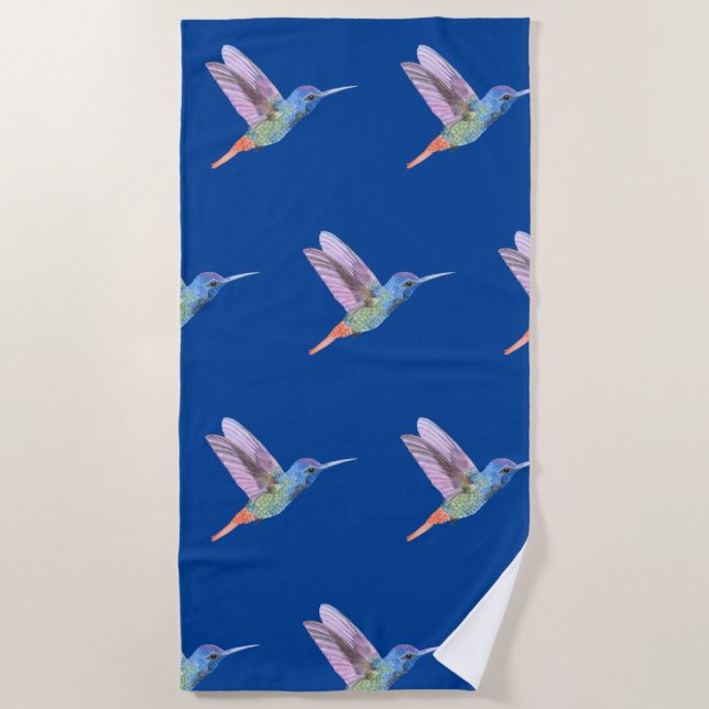 Wasserfarbe Hummingbird Vögel Kunst, Dichtung und  Strandtuch (Vorderseite)