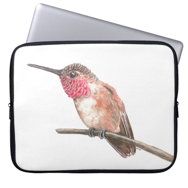 Wasserfarbe Hummingvogel Laptopschutzhülle (Vorderseite)
