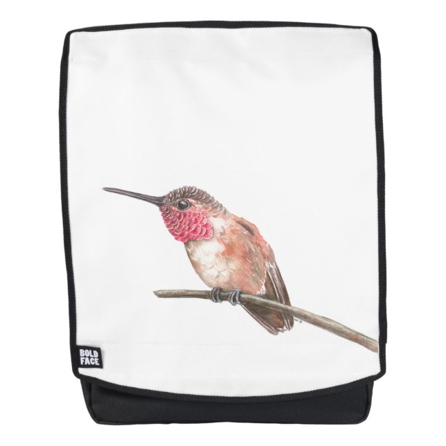 Wasserfarbe Hummingvogel Rucksack (Vorderseite)