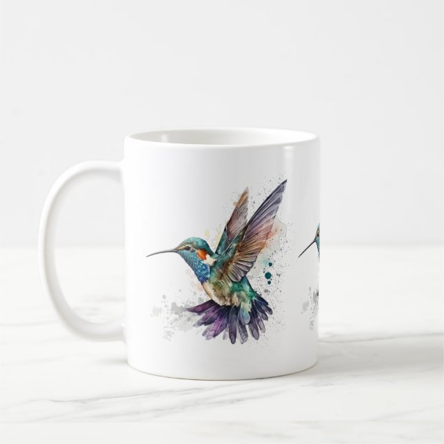 Wasserfarbe Hummingvogel Tasse (Links)