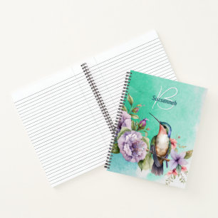 Wasserfarbe Hummingvogel und Blume Personalisiert Notizbuch