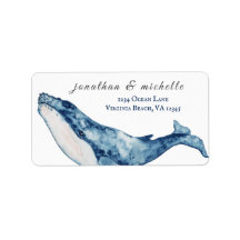 Wasserfarbe Humpback Whale Nautical Beach Adresse