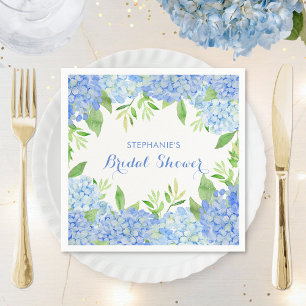 Wasserfarbe Hydrangea Blauer Brautparty Serviette
