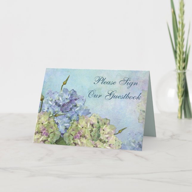 Wasserfarbe Hydrangea Floral - Gästebuch signieren Karte (Vorderseite)