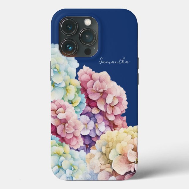 Wasserfarbe Hydrangea Personalisiert Blue Case-Mate iPhone Hülle (Rückseite)