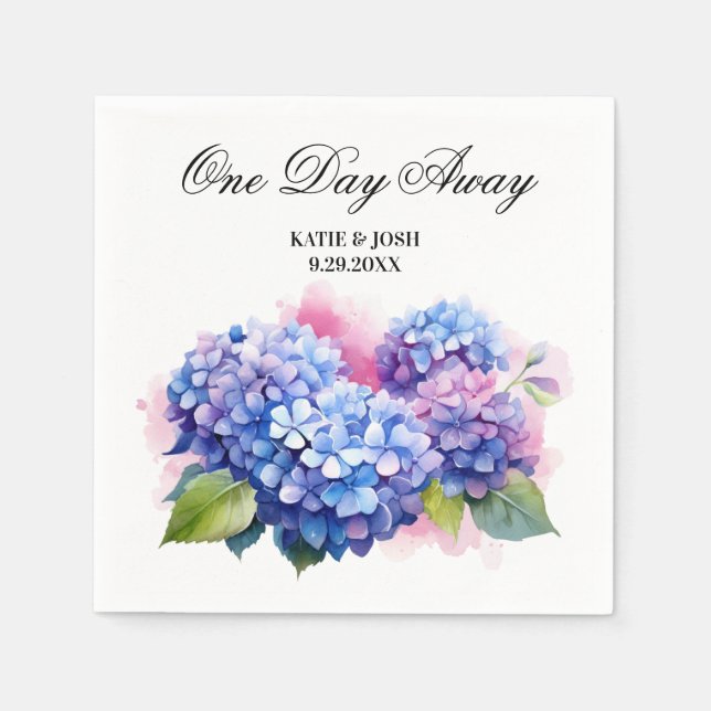 Wasserfarbe Hydrangea Probe Abendessen Serviette (Vorderseite)