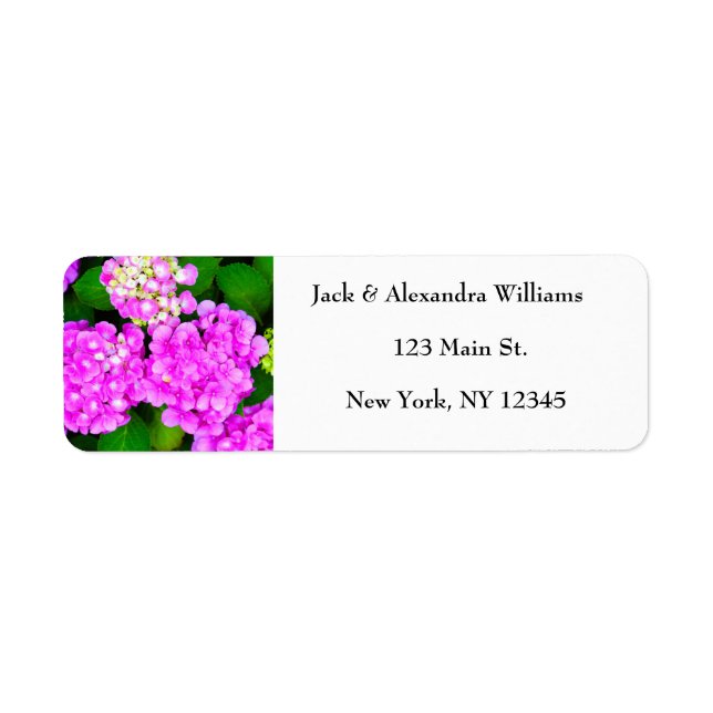 Wasserfarbe Hydrangea Rosa Rücksendeadresse (Vorne)