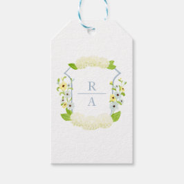 Wasserfarbe Hydrangea Wappen Flaschenaufkleber Geschenkanhänger