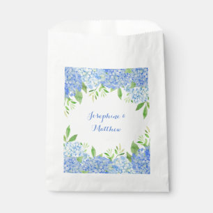 Wasserfarbe Hydrangeas Grüne Blauer Blumenzwiebeln Geschenktütchen