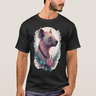 Wasserfarbe Hyena Blume Crown Africa Safari T-Shirt