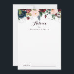 Wasserfarbe Illustriert Fall Blumenzehen Hinweiskarte<br><div class="desc">Diese illustrierte Herbst-Blumenratte ist perfekt für eine Hochzeit. Das Design mit kunstvoll handbemalten Aquarellblau, bordeauxrot, rot, rot, blüten Rose und Pfannkuchen mit eleganten grünen Blätter inspiriere die farbenfrohe, idyllische Herbstschönheit. Diese Karten sind ideal für Hochzeiten, Brautparty, Babydusche, Graduiertenfest u.v.m. Personalisieren Sie die Karten mit den Namen der Braut und Bräutigam,...</div>