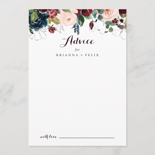 Wasserfarbe Illustriert Fall Blumenzehen Hinweiskarte (Vorderseite)