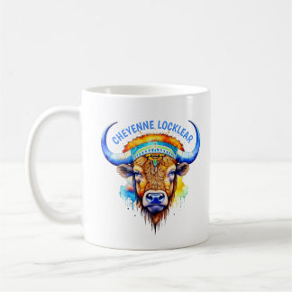 Wasserfarbe Indianerische Bison-Adresse Kaffeetasse