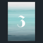 Wasserfarbe Inspiriert Aquamarin Ombre Wedding Tischnummer<br><div class="desc">Eine Hochzeitsfeier Tischnummer Platzkarte mit einem aquamarinen Aquarell inspiriert ombre Hintergrund.</div>