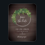 Wasserfarbe Inspiriert botanisch Save the Date Magnet<br><div class="desc">Eine Hochzeit speichert den Datums-Magneten mit einem botanischen Design mit dunkelgrauem,  inspiriert Hintergrund.</div>