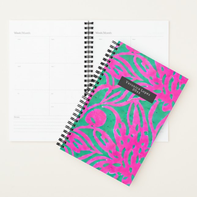 Wasserfarbe Inspiriert Rosa Aqua Damask Planer (Anzeige)