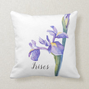 Wasserfarbe Iris Kissen