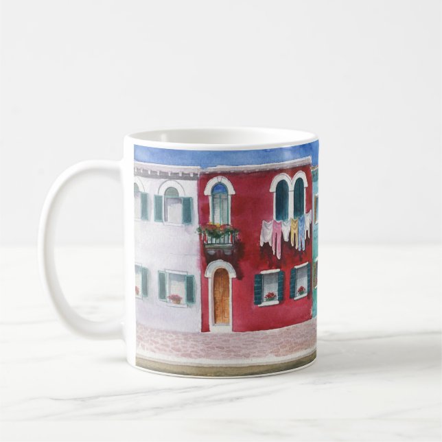 Wasserfarbe Italien: Handzeichen Kaffeetasse (Links)
