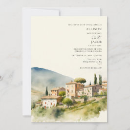 Wasserfarbe Italien Hochzeit in Urlaubsort Einladung