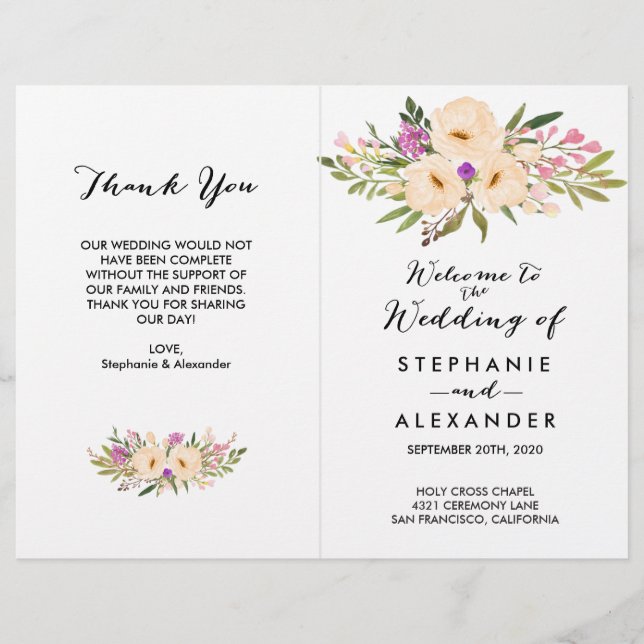 Wasserfarbe Ivory Bouquet Anemones (Vorderseite)