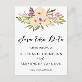 Wasserfarbe Ivory Bouquet Anemones Ankündigungspostkarte