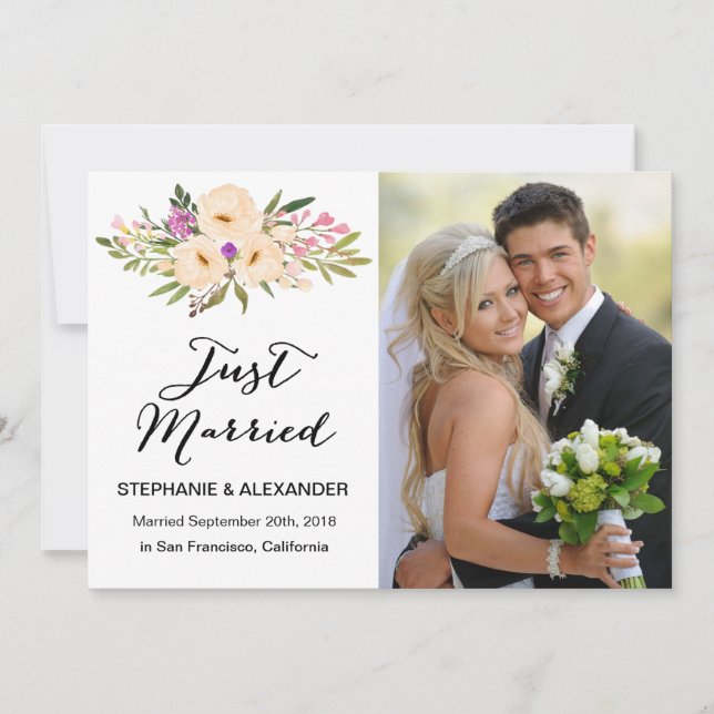 Wasserfarbe Ivory Bouquet Anemones Einladung (Vorderseite)