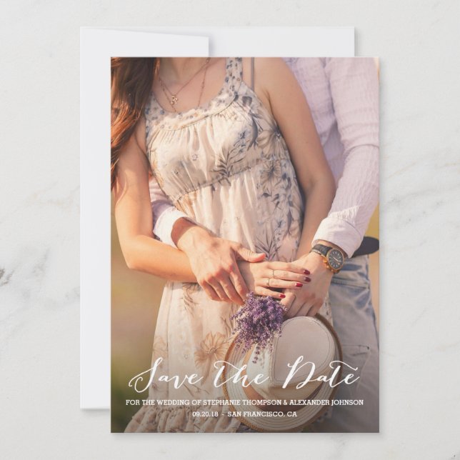 Wasserfarbe Ivory Bouquet Anemones Save The Date (Vorderseite)