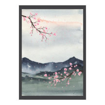 Wasserfarbe Japan Landschaft