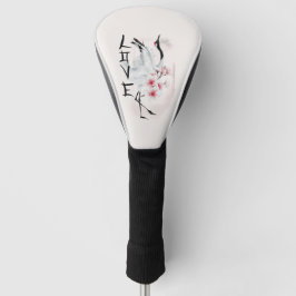 Wasserfarbe Japanisch Sakura Blossom Liebe Kran Golf Headcover