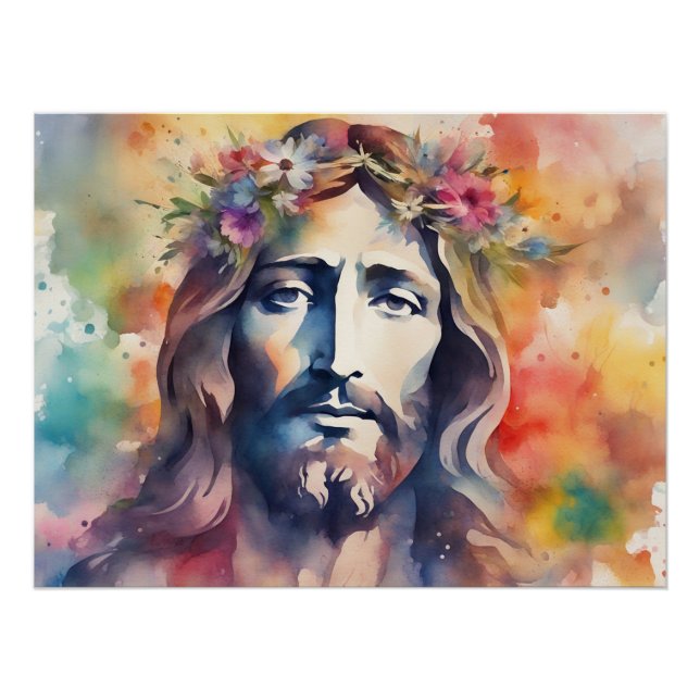 Wasserfarbe Jesus Poster (Vorderseite)
