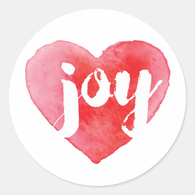 Wasserfarbe Joy Heart Stickers (Vorderseite)
