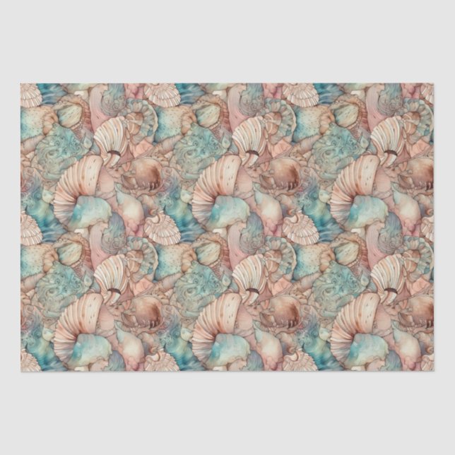 Wasserfarbe Jugendstil Muster Seidenpapier (Vorderseite)