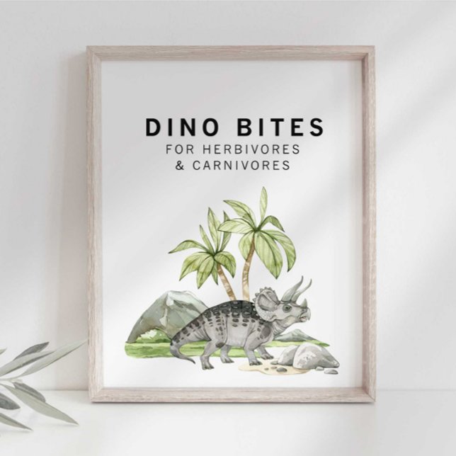 Wasserfarbe Jurassic Dino Bites Sign Poster (Von Creator hochgeladen)