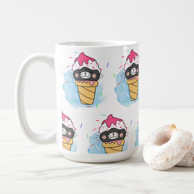 Wasserfarbe Kaffeetasse (Mit Donut)