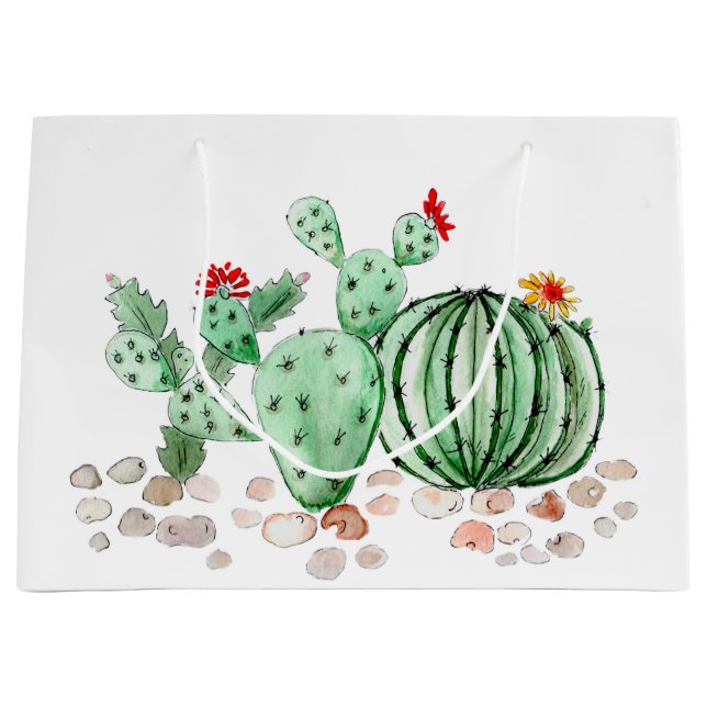 Wasserfarbe, Kakteen Große Geschenktüte (Vorderseite)