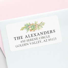 Wasserfarbe Kakteen Große Rücksendeadresse Adressaufkleber