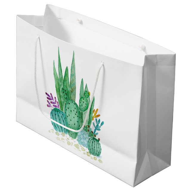 Wasserfarbe , Kakteen, Sukkulturen Große Geschenktüte (Vorderseite Schrägansicht)