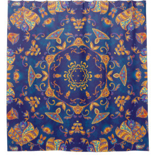 Wasserfarbe Kaleidoskop Mandala Orientalisches Des Duschvorhang