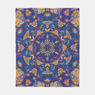 Wasserfarbe Kaleidoskop Mandala Orientalisches Des Fleecedecke